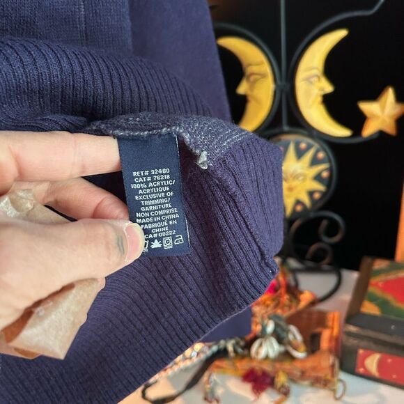 Chaps V-Neck Sweater in Navy and Charcoal Size 38-40 - Picture 8 of 16